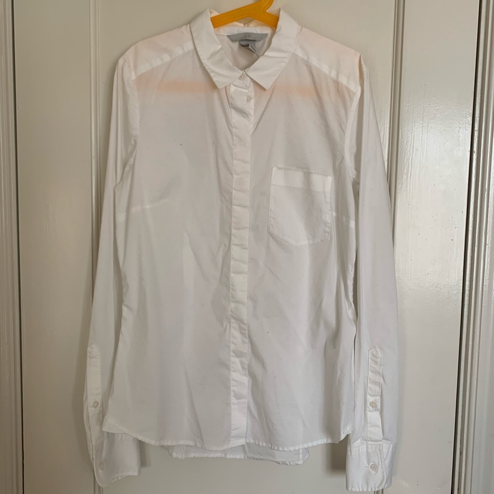 h&m white button down dress shirt